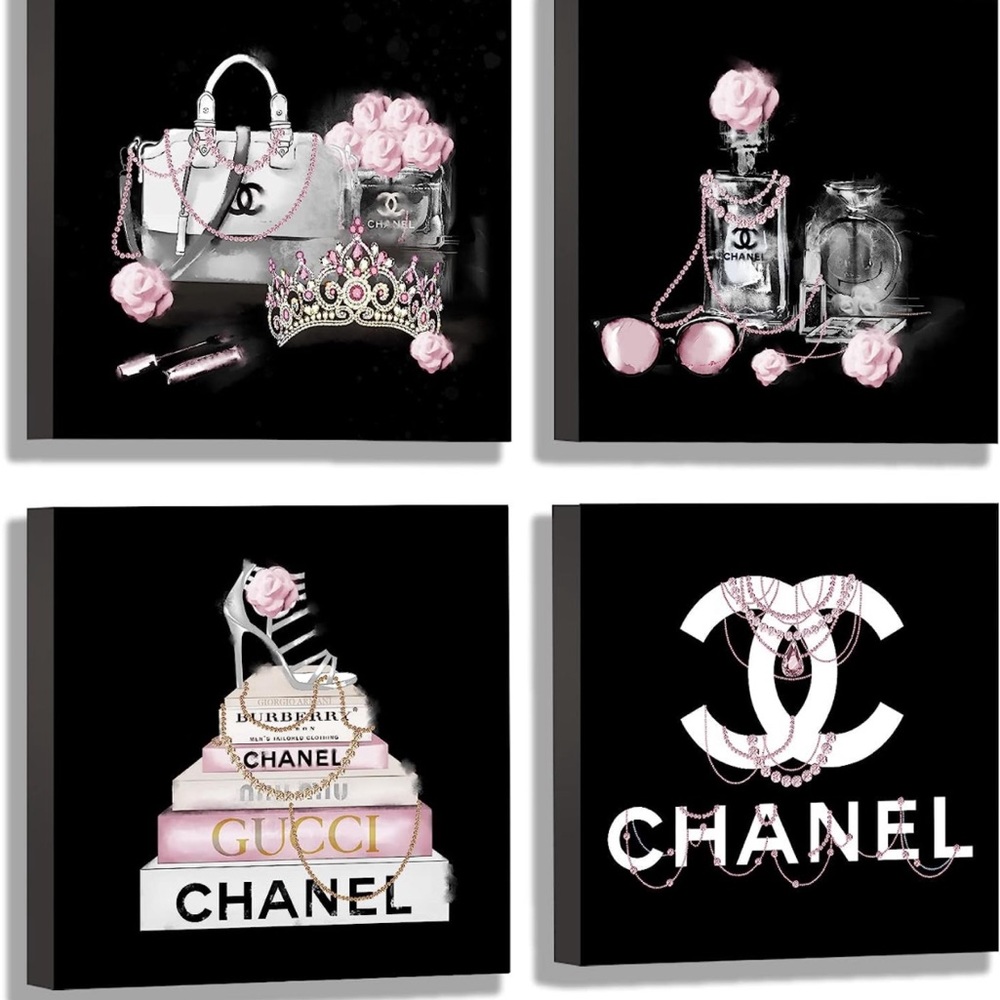 4 Wall Art Decor Black 10x10x4
